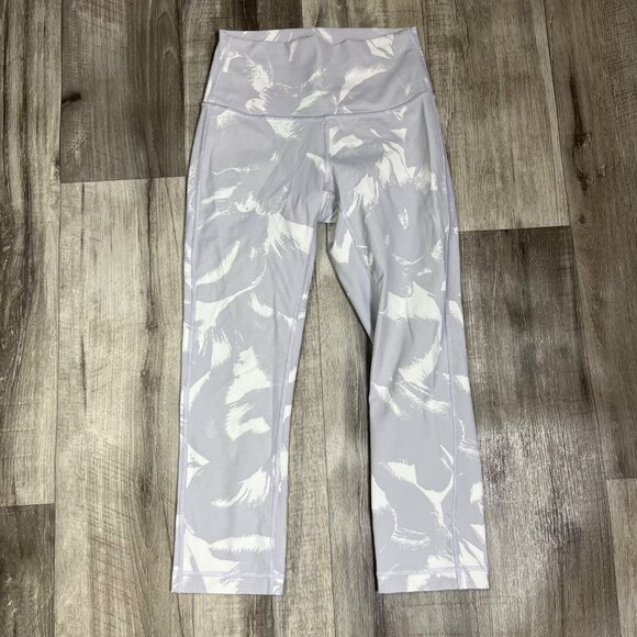 Lululemon Athletic Wunder Under HR Crop Yoga Pants 21” Silver Lilac Size 4 - Picture 1 of 12